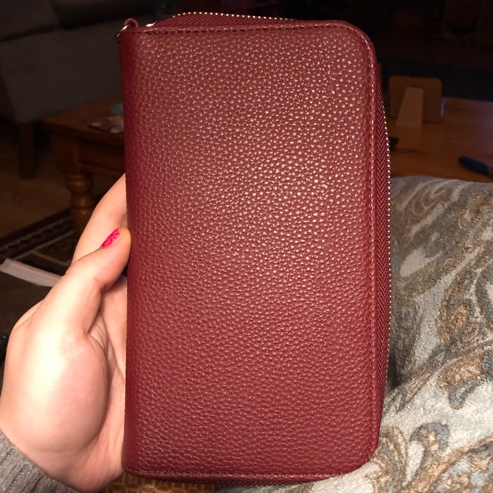 Like new All About the Benjamins Wallet. Maroon